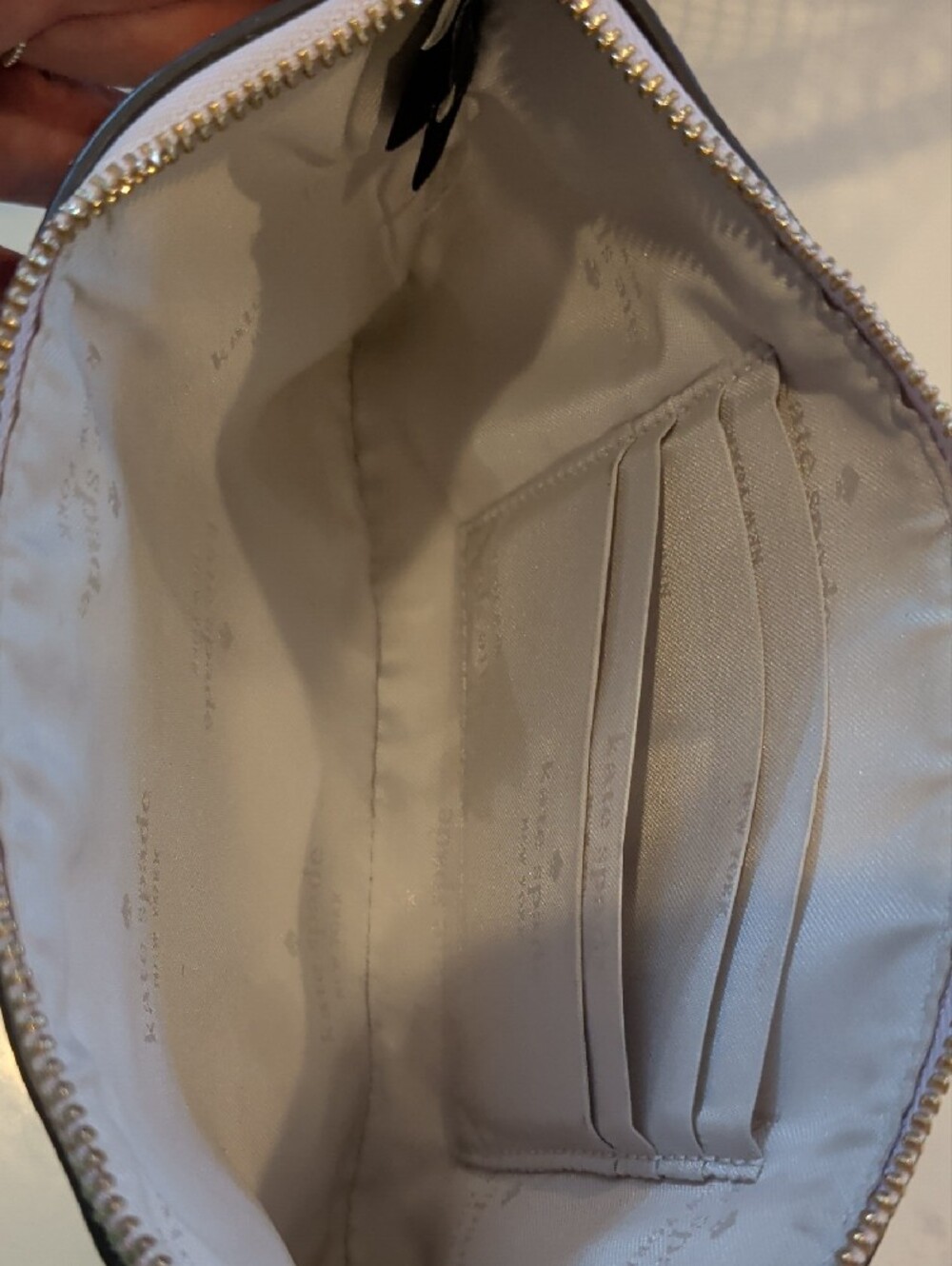 kate spade Lilac Pebble Leather Wristlet with Gold Logo - Picture 7 of 10